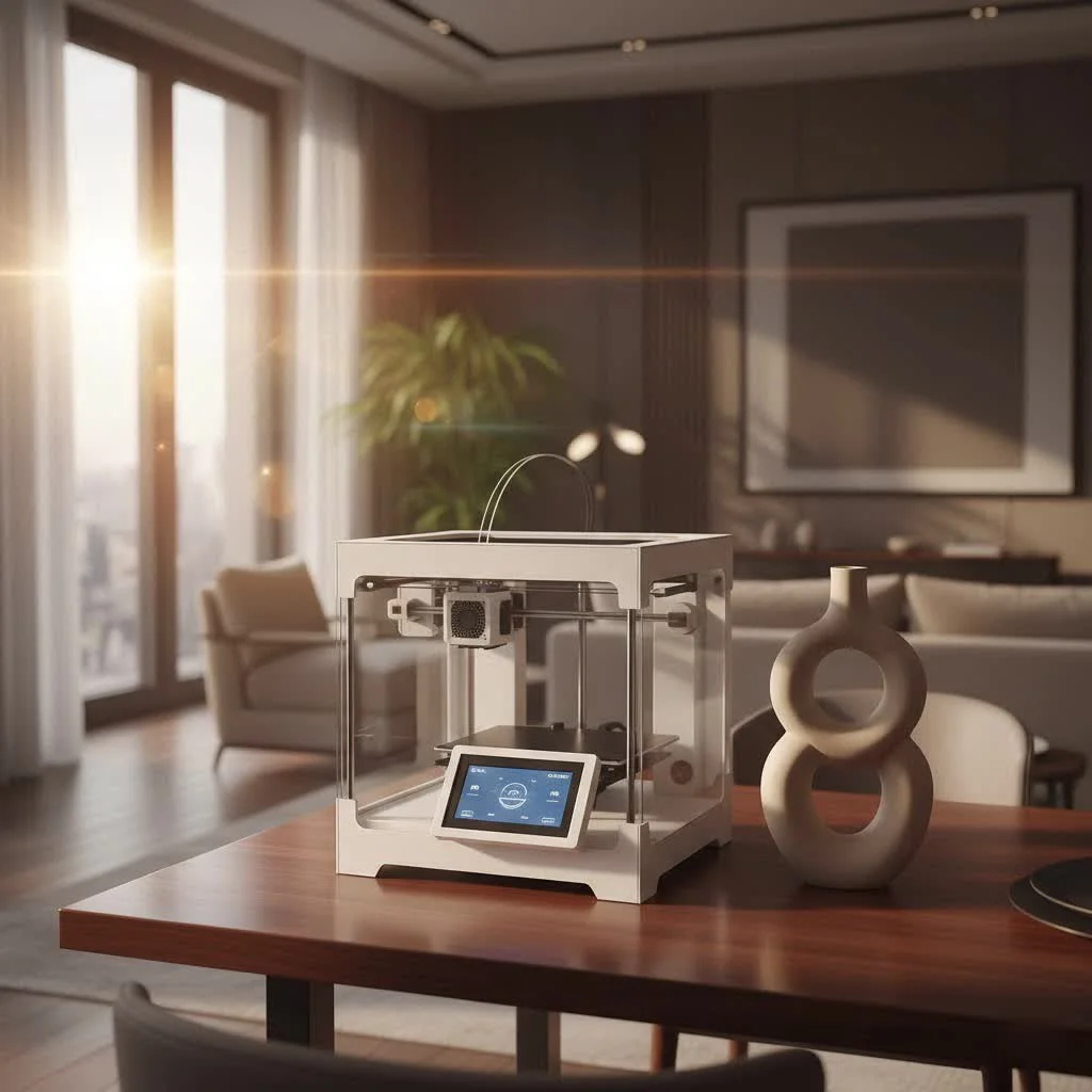 High-end 3D printer producing a detailed prototype