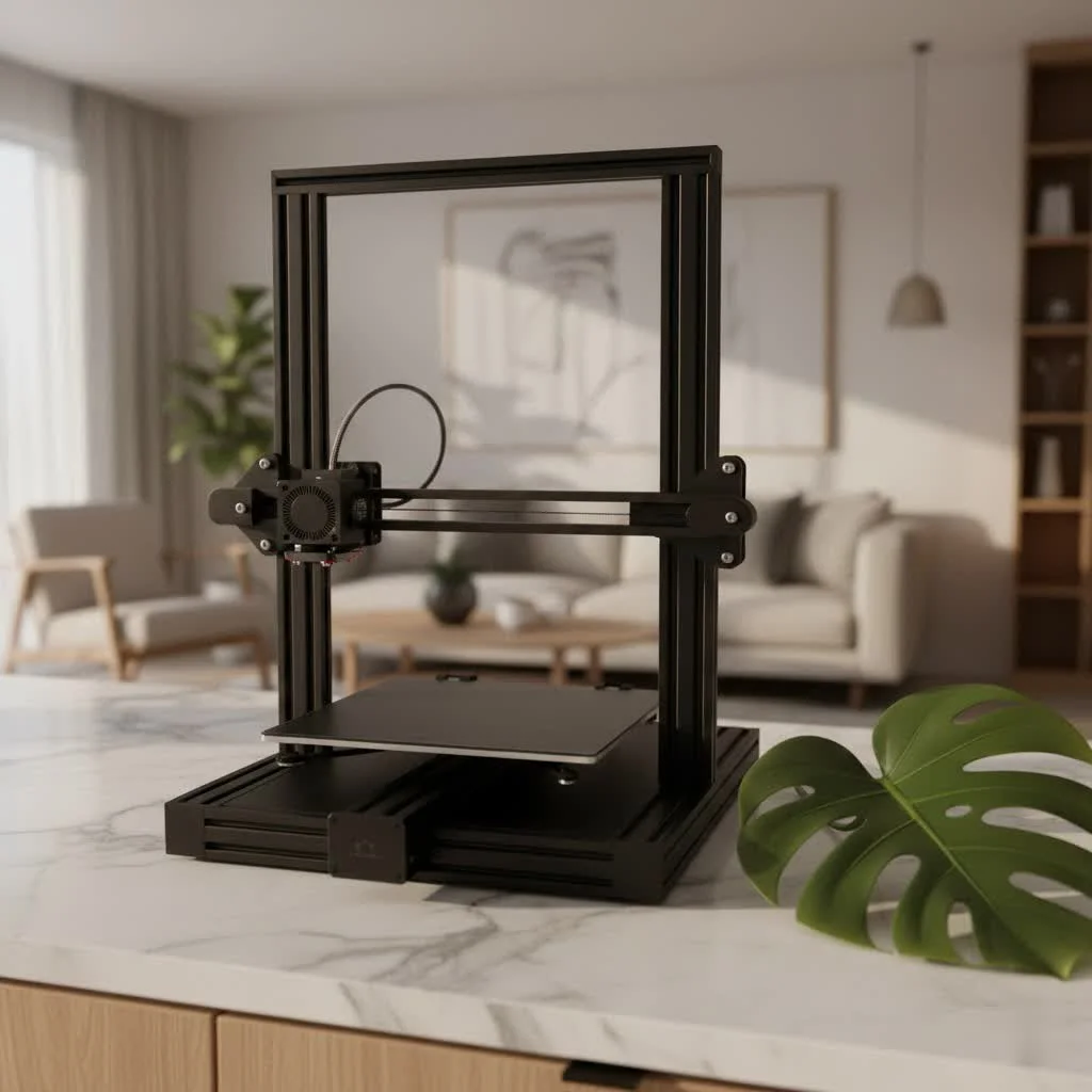 Dual extruder 3D printer printing a multi-color object
