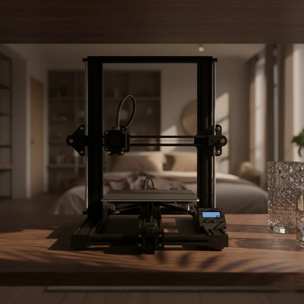 Qidi Tech 3D printer in action, printing a complex model
