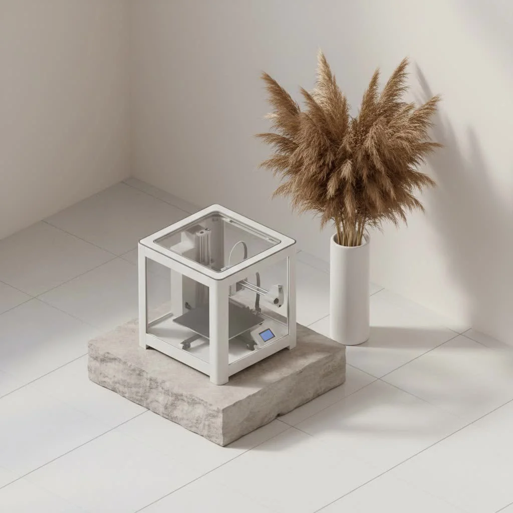 A 3D printer creating a complex object layer by layer