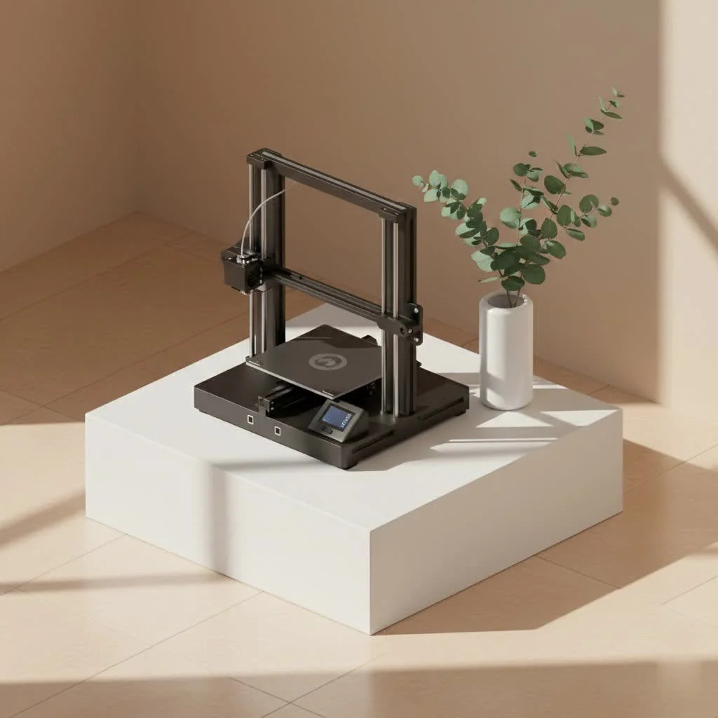Ender 3D printer printing a complex model